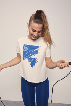 Dash and Stars Camiseta algodón pincelada azul azul