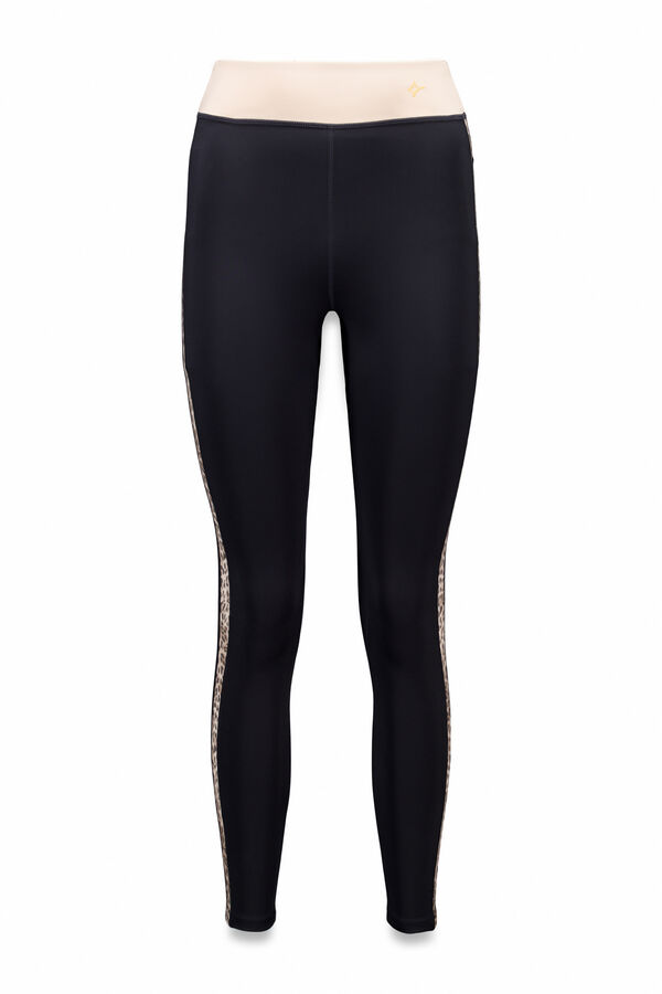 Dash and Stars Pantalón legging negros con estampado animal 4D STRETCH negro