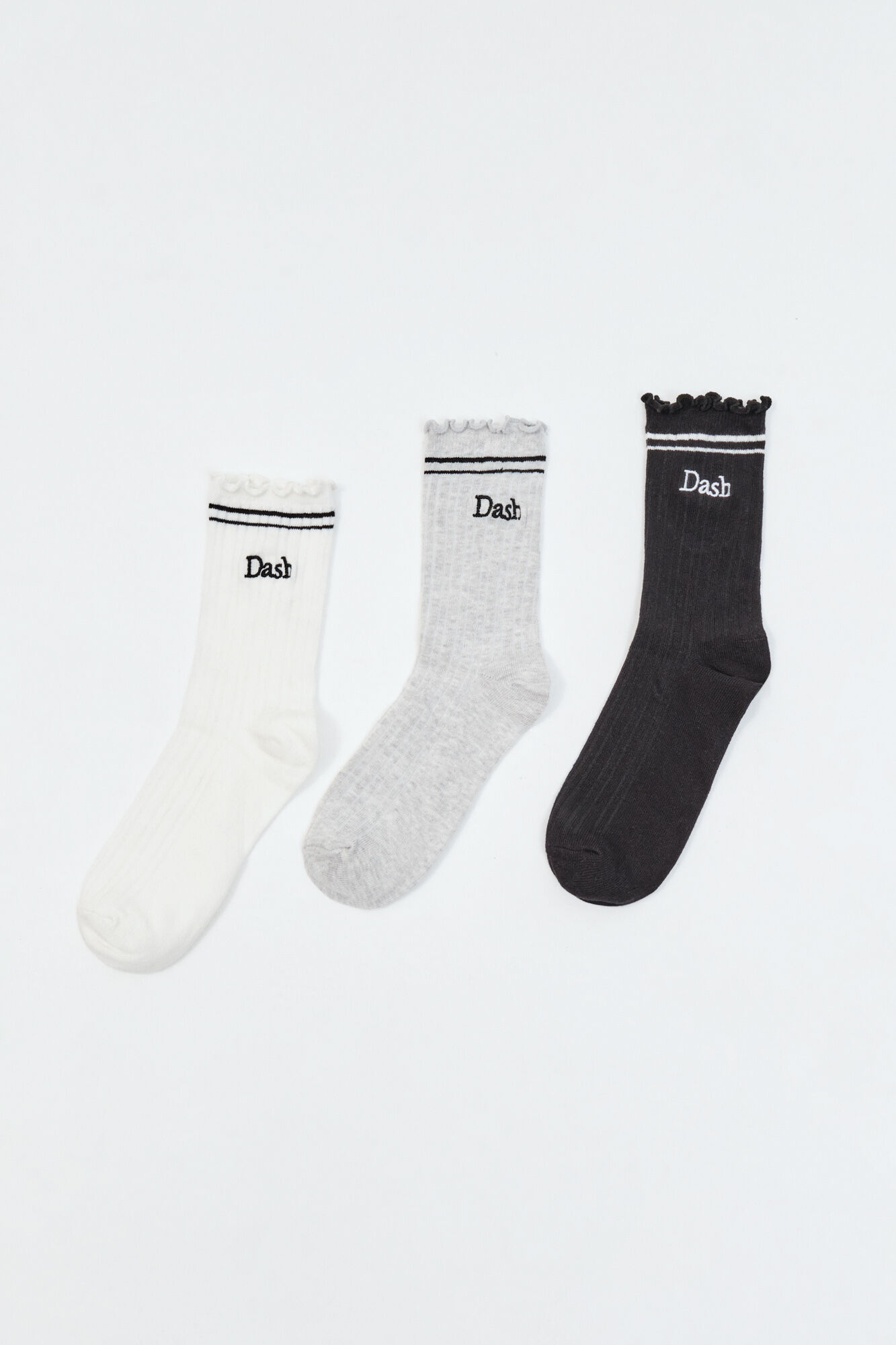 Dash and Stars Pack 3 calcetines largos de algod&oacute;n con logo