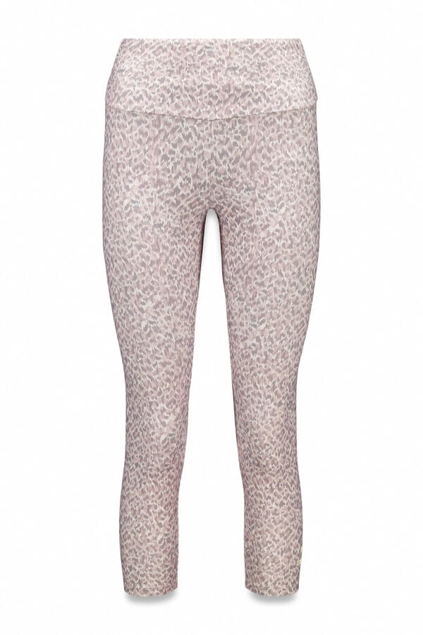 Dash and Stars Pantalón legging blancos con estampado animal 4D STRETCH beige
