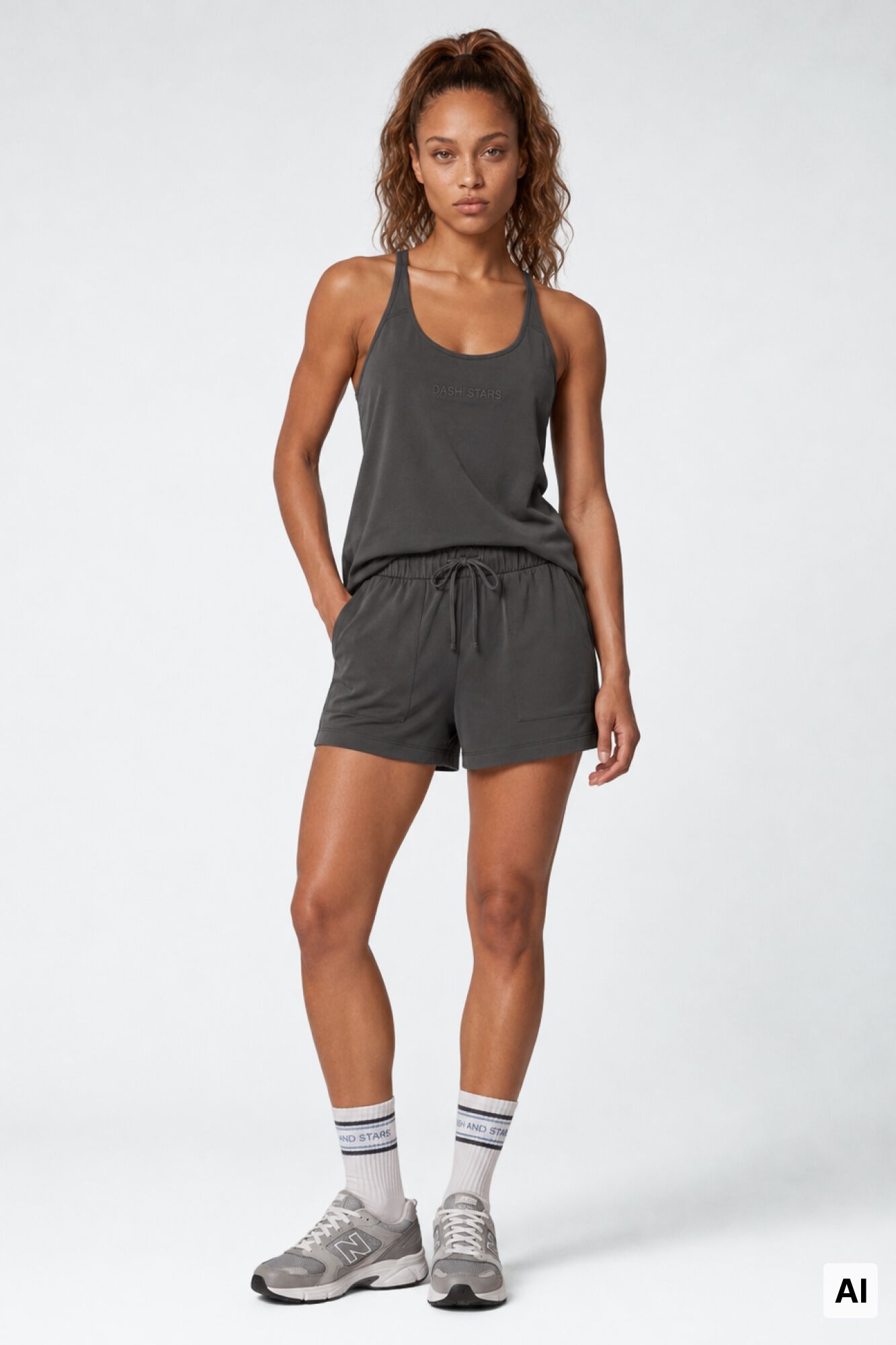 Dash and Stars Playera sin mangas gris