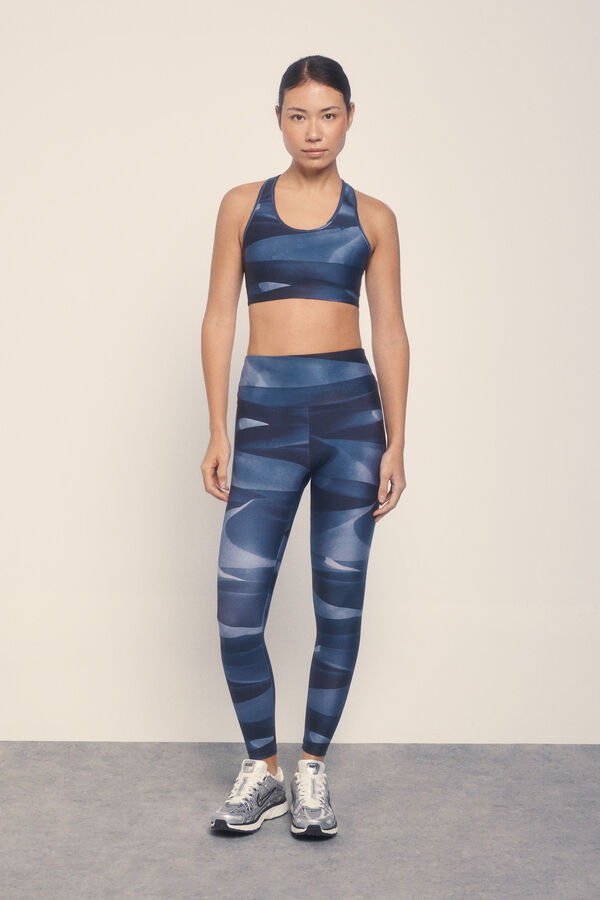 Dash and Stars Leggings 4D STRETCH estampado azul azul