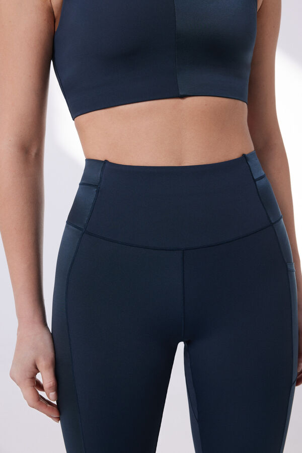 Dash and Stars Leggings contraste azul 4D Stretch azul