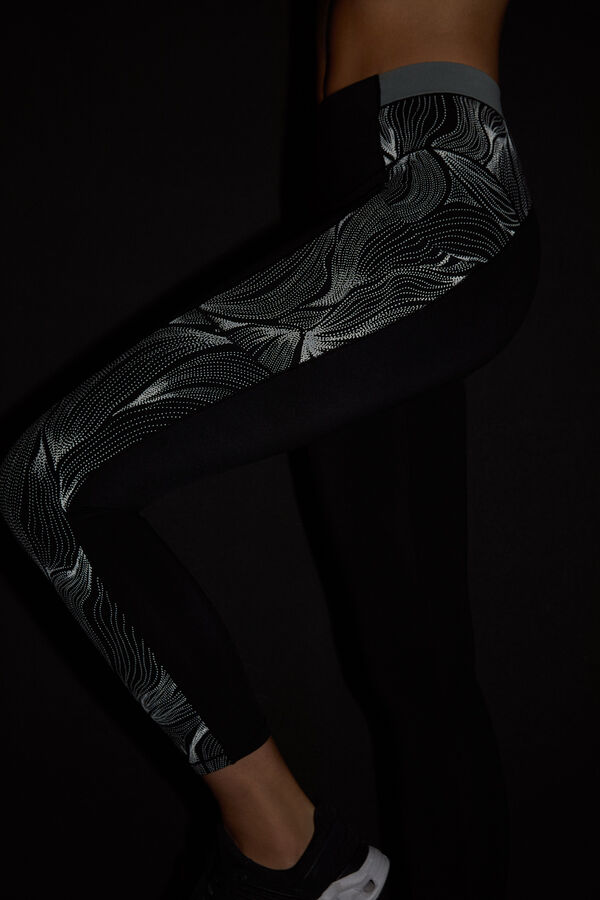 Dash and Stars Leggings crop reflectantes 4D Stretch gris