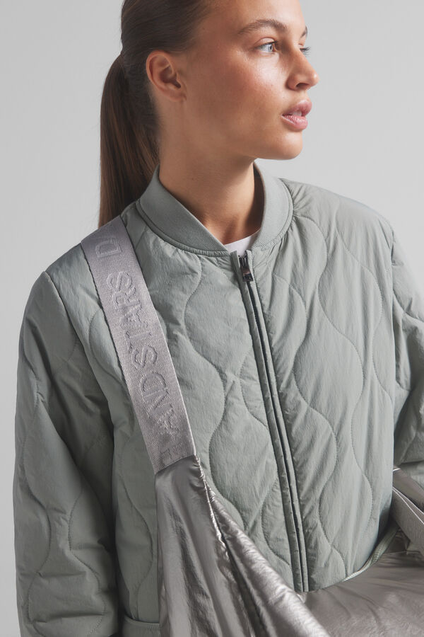 Dash and Stars Bolsa grande t&eacute;cnica suave plateada estampado