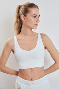 Dash and Stars Brasier deportivo crop 4D Stretch blanco