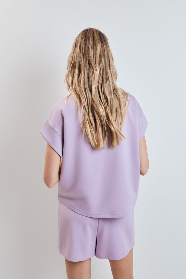 Dash and Stars Short ancho de viscosa suave rosa morado/lila