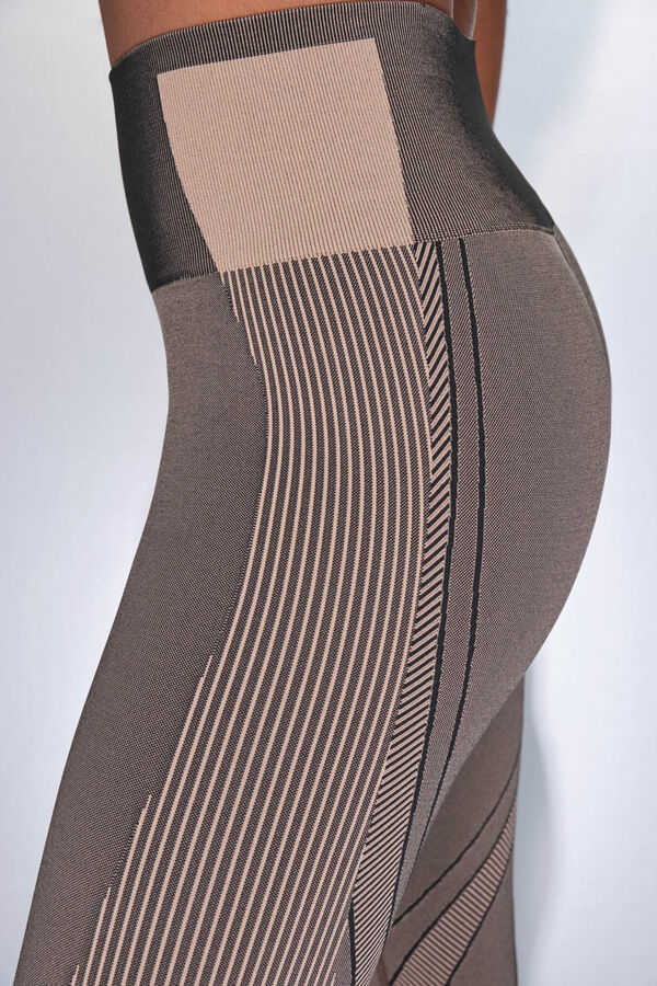 Dash and Stars Pantal&oacute;n legging largos marrones SIN COSTURAS COMFORT marr&oacute;n