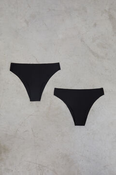 Dash and Stars Pack de 2 panties brasileñas negras cortadas a láser negro