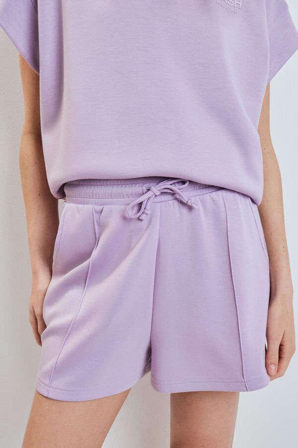 Dash and Stars Short ancho de viscosa suave rosa morado/lila
