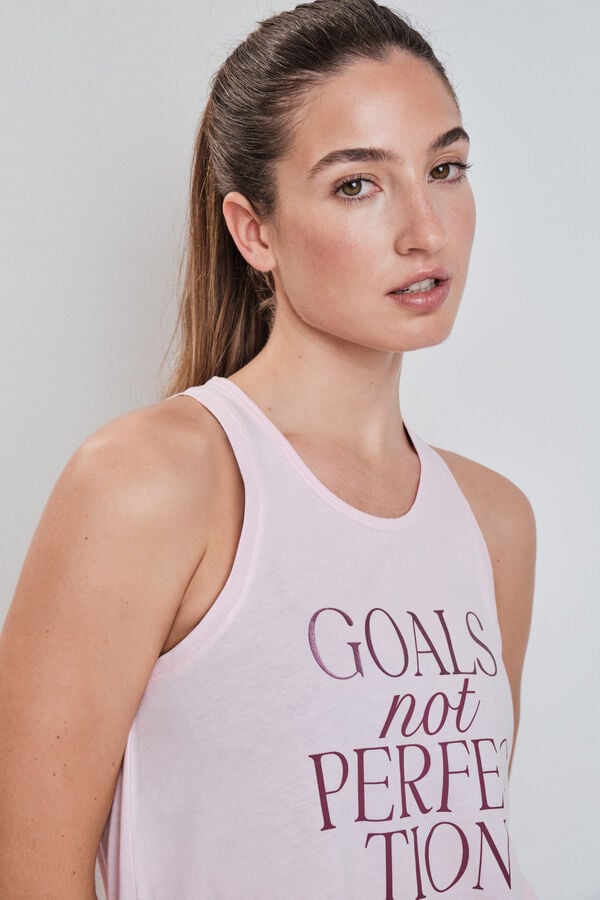 Dash and Stars Playera sin mangas de algod&oacute;n rosa rosa