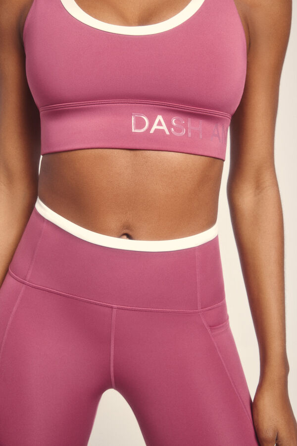 Dash and Stars Leggings 4D STRETCH crop rosa rosa