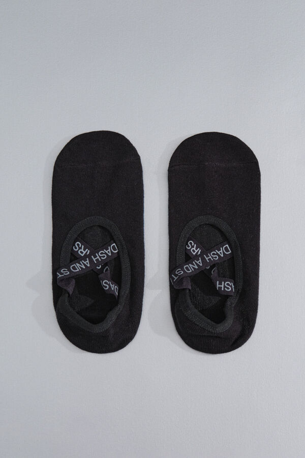 Dash and Stars  Pantufla de ballet de algodón negro negro