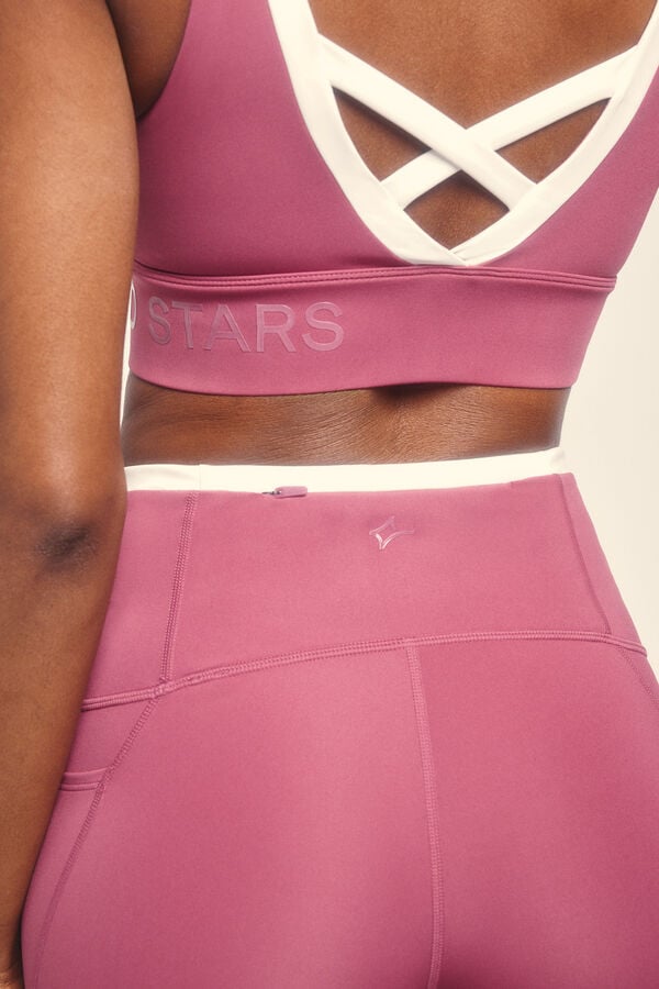 Dash and Stars Pantalón legging de ciclismo rosas 4D STRETCH rosa