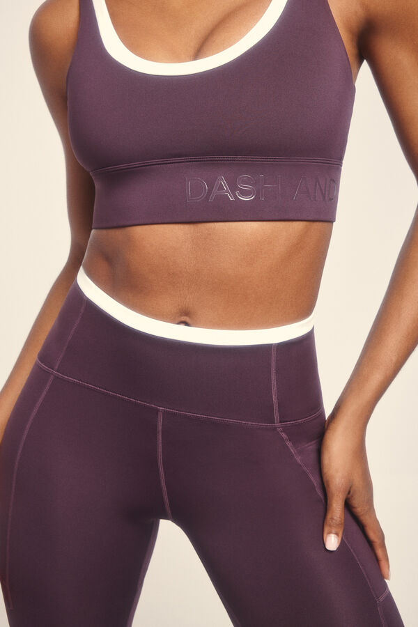 Dash and Stars Leggings 4D STRETCH pirata morado rosa