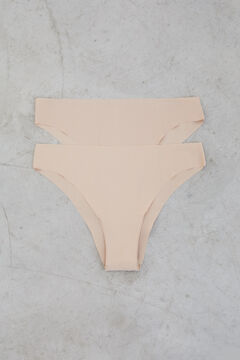 Dash and Stars Pack de 2 panties brasileñas cortadas a láser en color nude café