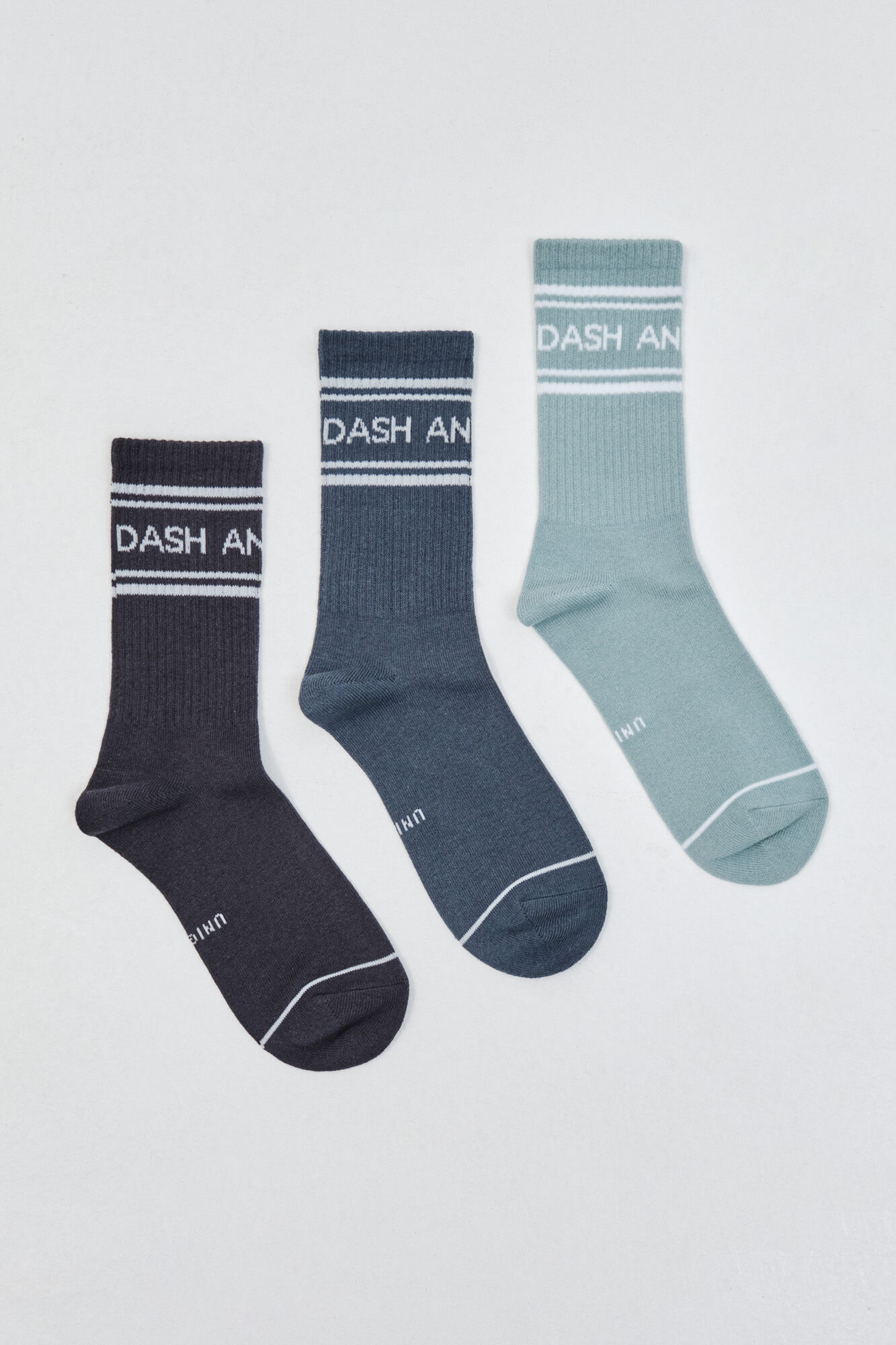 Dash and Stars Pack 3 calcetines largos de algod&oacute;n con logo