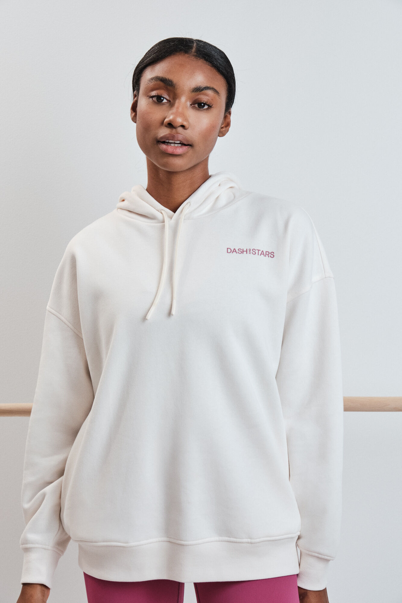 Dash and Stars Sudadera de felpa de algod&oacute;n blanco