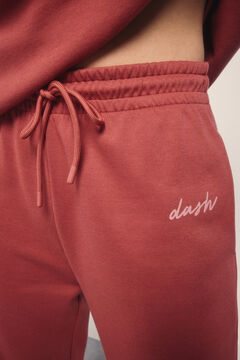 Dash and Stars Pantalón recto felpa piqué granate púrpura