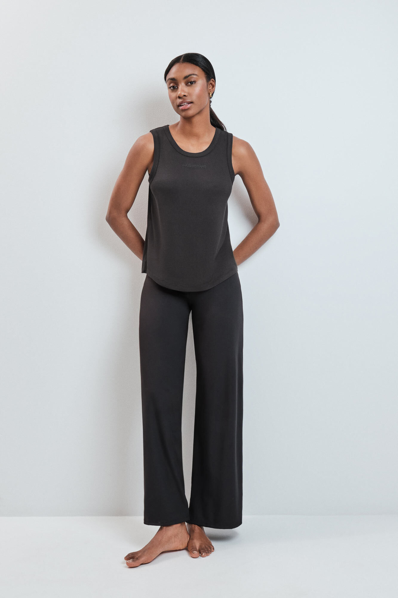 Dash and Stars Playera sin mangas rib negra