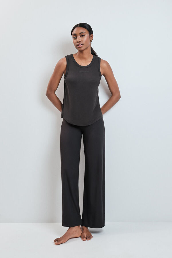 Dash and Stars Playera sin mangas rib negra negro