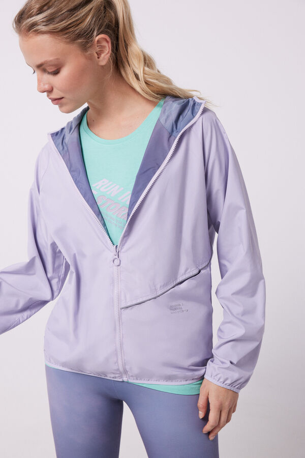 Dash and Stars Chamarra reversible water-repellent lila rosa