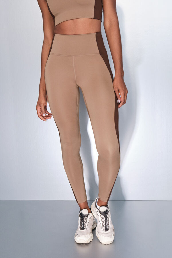 Dash and Stars Pantalón legging con bloques de color 4D STRETCH café