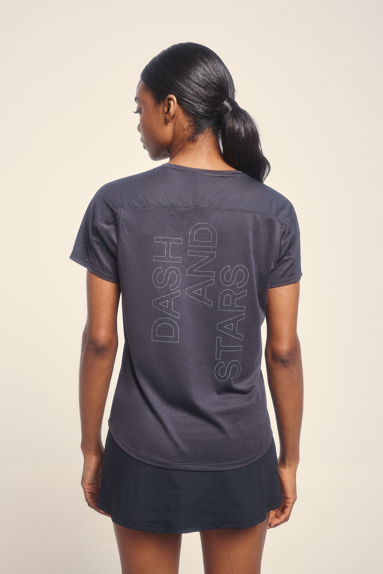 Dash and Stars Playera negra ultraligera 