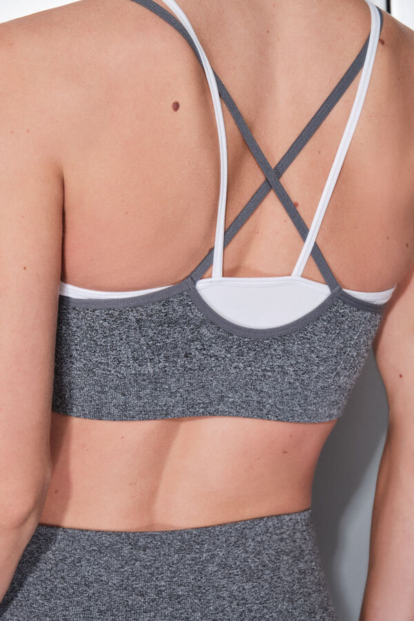Dash and Stars Brasier deportivo gris SIN COSTURAS COMFORT gris