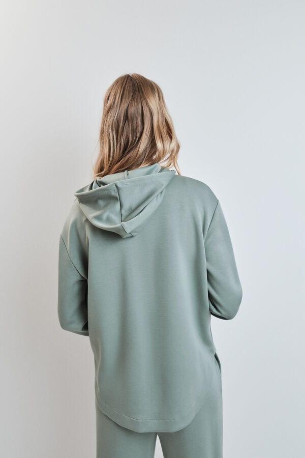 Dash and Stars Chamarra con capucha de viscosa suave verde verde