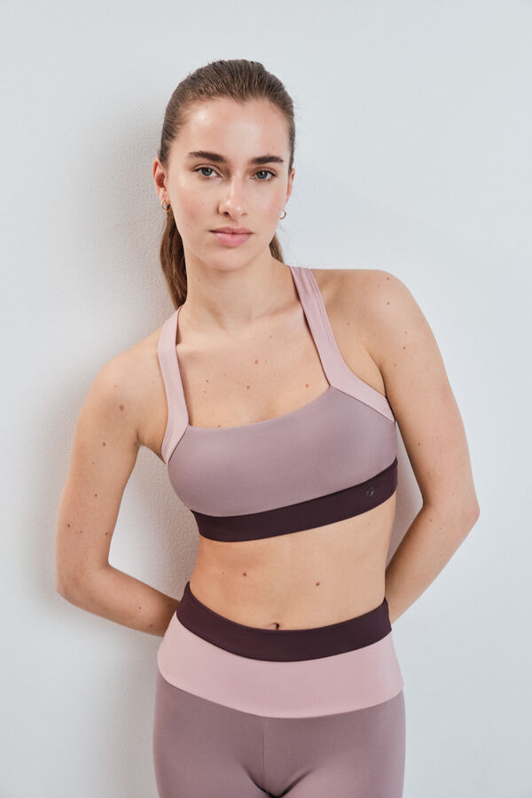 Dash and Stars Brasier deportivo 4D Stretch color block rosa rosa