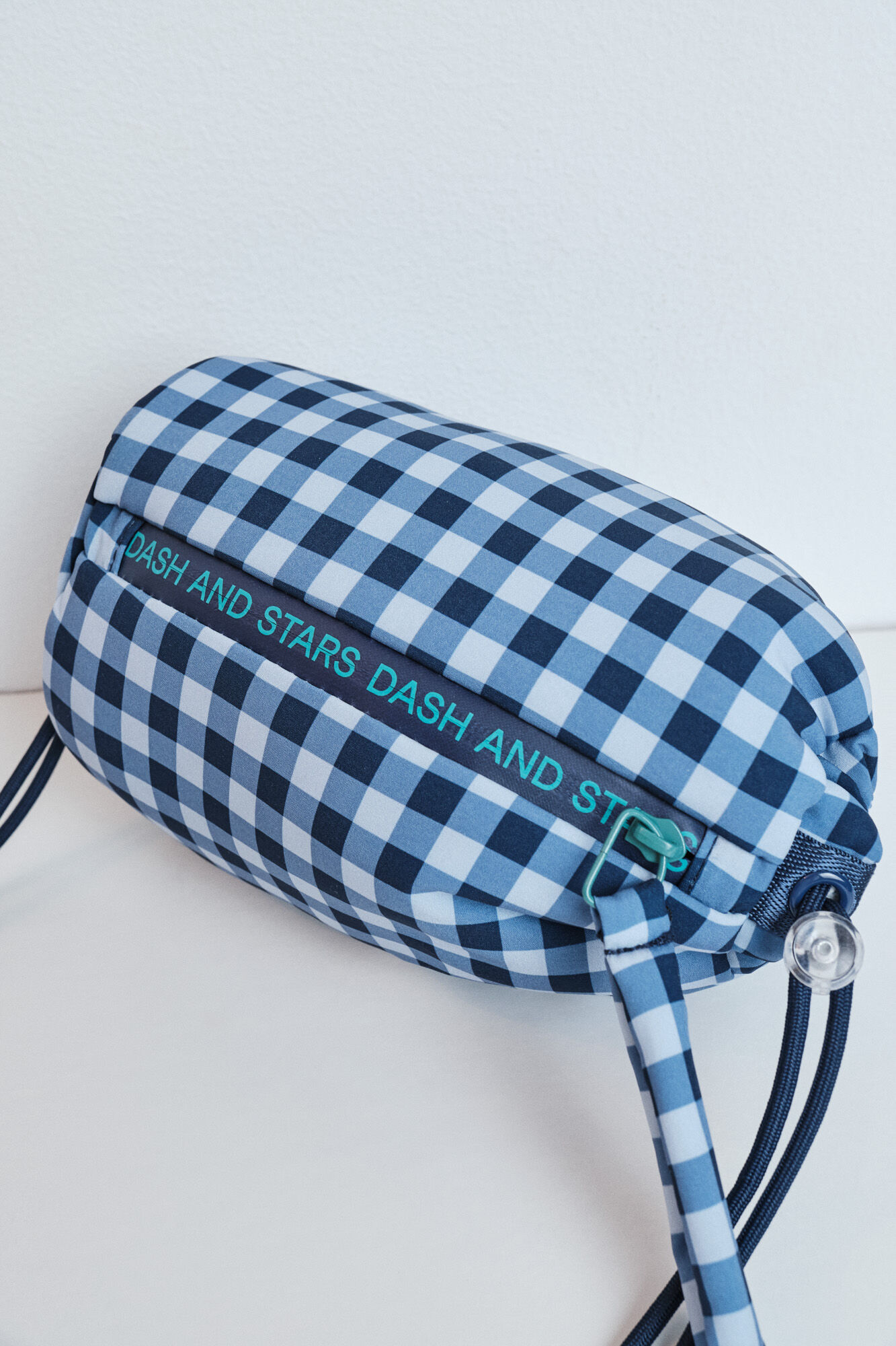 Dash and Stars Mini bolsa cruzada de cuadros vichy azul