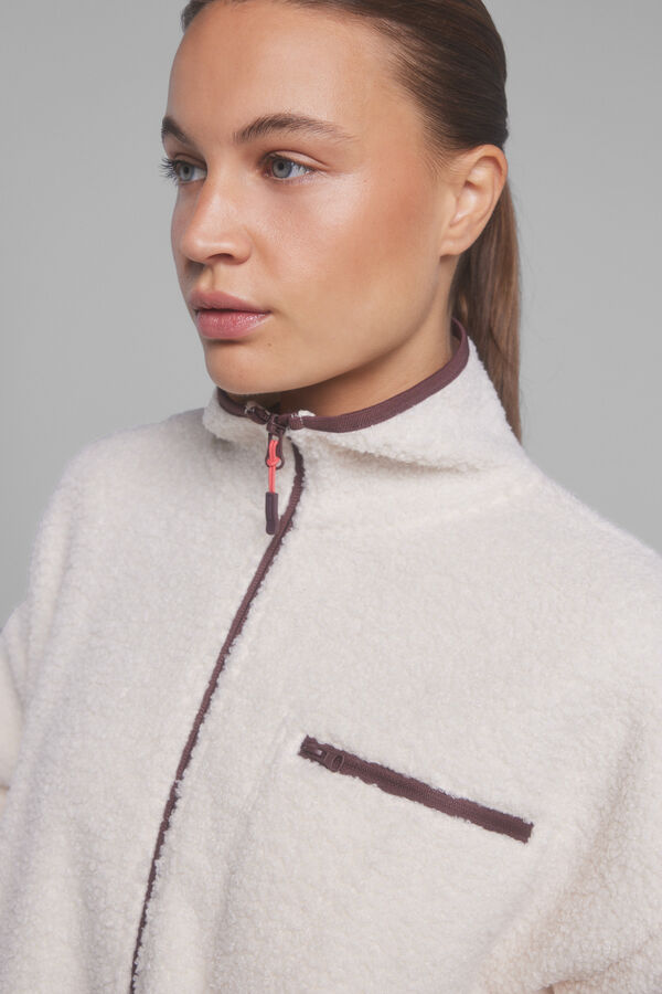 Dash and Stars Chaqueta borreguito beige café