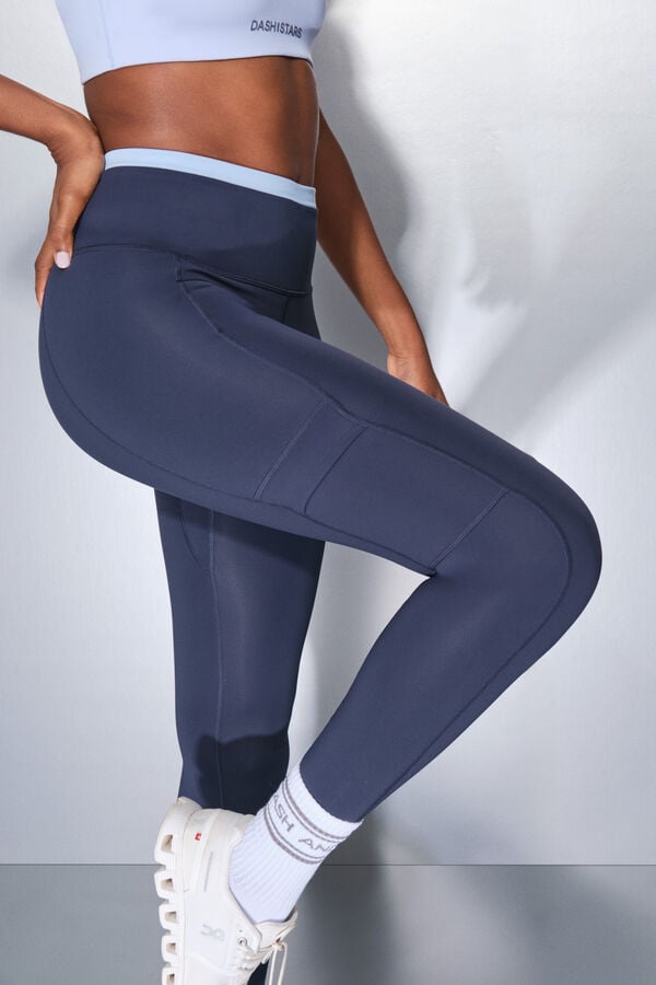 Dash and Stars Pantal&oacute;n legging THERMAL azul marino azul