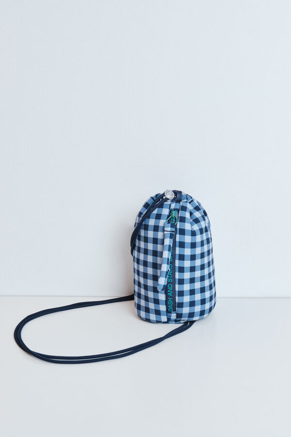 Dash and Stars Mini bolsa cruzada de cuadros vichy azul azul