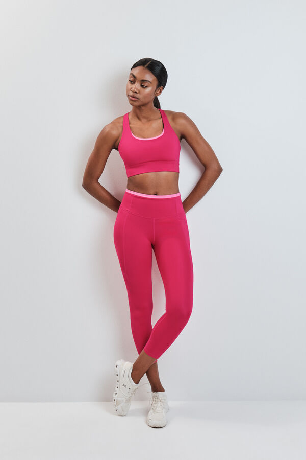 Dash and Stars Leggings cortos 4D STRETCH rosa rosa