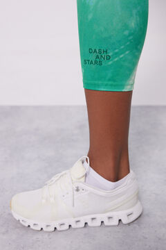 Dash and Stars Leggings crop estampado verde 4D Stretch verde