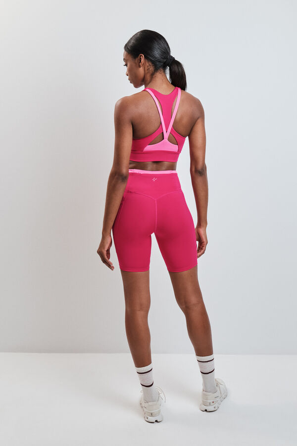 Dash and Stars Leggings ciclista 4D STRETCH rosa rosa