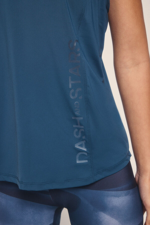 Dash and Stars Camiseta microfibra halter azul azul
