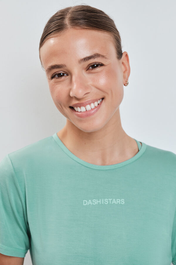 Dash and Stars Playera con abertura en la espalda verde verde