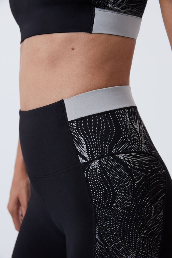 Dash and Stars Leggings crop reflectantes 4D Stretch gris