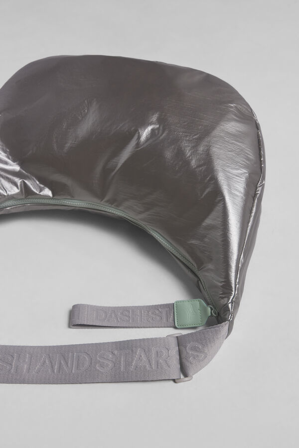 Dash and Stars Bolsa grande t&eacute;cnica suave plateada estampado