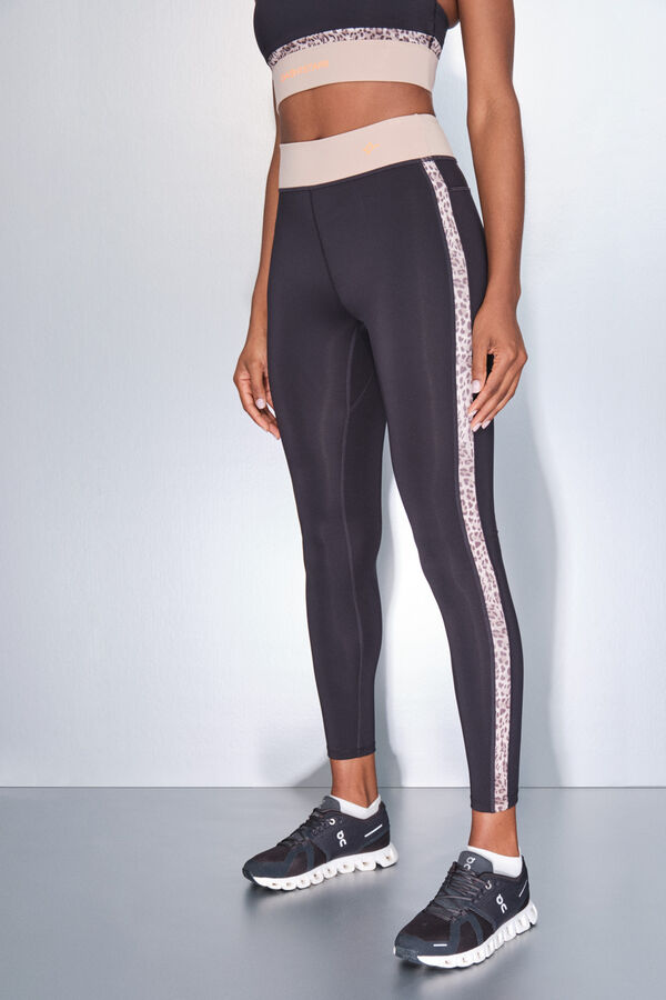 Dash and Stars Pantalón legging negros con estampado animal 4D STRETCH negro