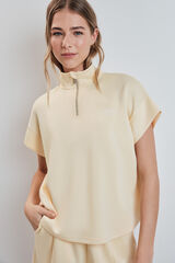 Dash and Stars Sudadera de manga corta de viscosa suave amarilla amarillo