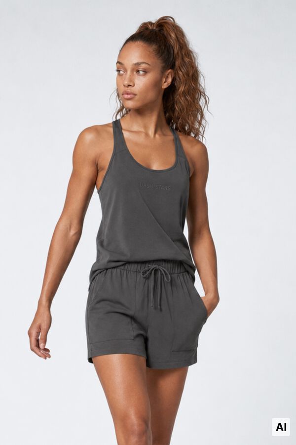 Dash and Stars Playera sin mangas gris gris