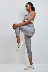 Dash and Stars Leggings crop 4D STRETCH estampado animal gris nude