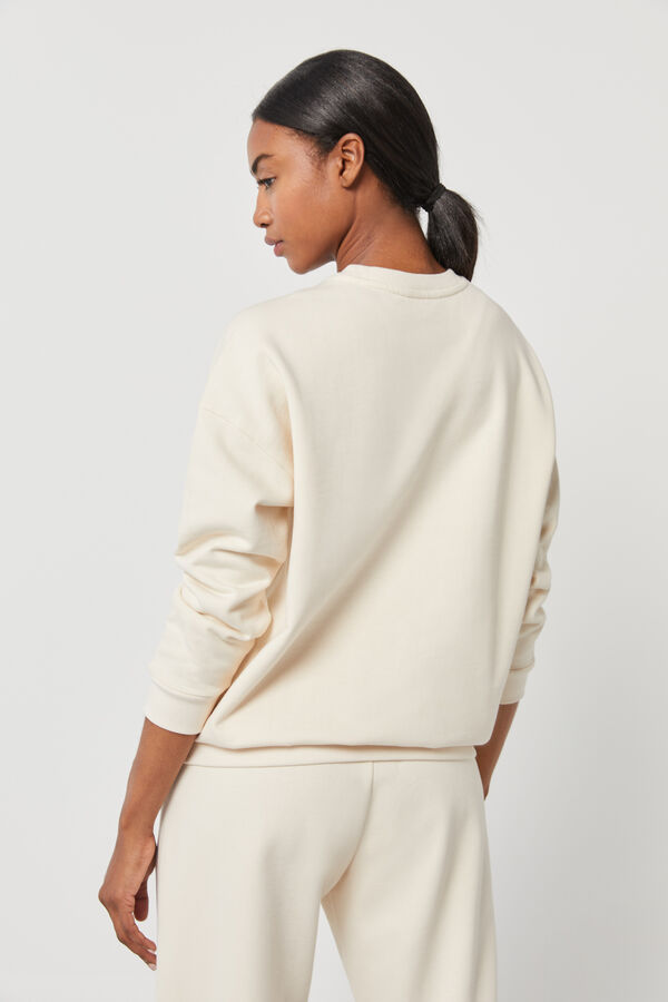 Dash and Stars Sudadera algodón bicolor beige