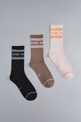 Dash and Stars Pack de 3 calcetines de algodón a media pantorrilla con logo blanco