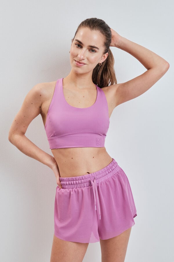 Dash and Stars Brasier deportivo 4D Stretch rosa rosa