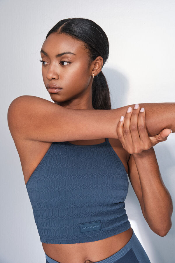 Dash and Stars Brasier deportivo azul Smock SEAMLESS COMFORT azul